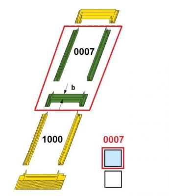 картинка Комби оклад EKS 0007E для плоской кровли UK10 (134x160) Velux
