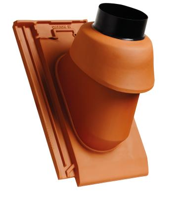 картинка Изолированная канализационная черепица без насадки, 125 мм, Mikado Nuance медно-красный, Nuance kupferrot Creaton