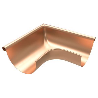картинка Угол желоба круглый внешний 333х300 мм медь классик, kupfer classic Zambelli