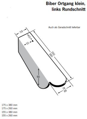 картинка Боковая левая черепица малая, круглый срез, Biber ангоб красный "Махагон", engobe Mahagonirot Meyer-Holsen