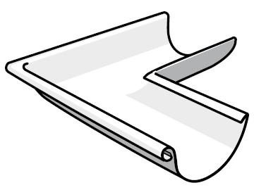 картинка Угол полукруглого желоба 250 мм, внешний белый P.10, prefaweiss P.10 Prefa