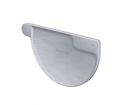 картинка Заглушка желоба правая 333 мм патинированный серо-голубой Rheinzink