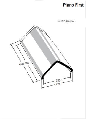 картинка Коньковая черепица Piano ангоб серый "Карбон", engobe carbongrau Meyer-Holsen