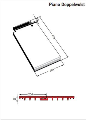 картинка Черепица с двойной волной, Piano ангоб серый "Карбон", engobe carbongrau Meyer-Holsen