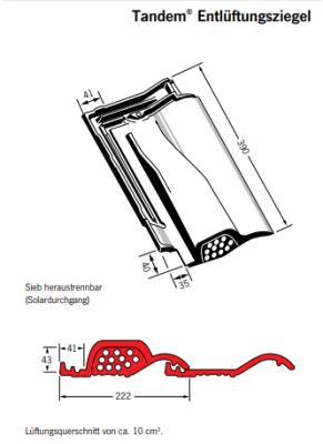 картинка Вентиляционная черепица Tandem черепично-красный, ziegelrot Meyer-Holsen