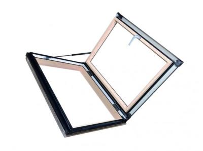 Фотография Мансардный люк Designo R39 WDA, двухкамерный, H2DR с термоблоком, правое открывание, из дерева, 54*98