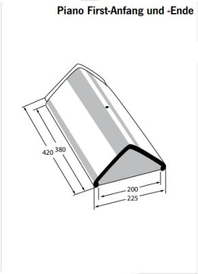 картинка Начальная коньковая черепица Piano ангоб серый "Карбон", engobe carbongrau Meyer-Holsen