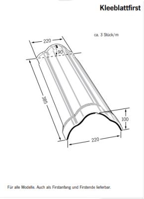 картинка Коньковая черепица "клевер" ангоб серый "Карбон", engobe carbongrau Meyer-Holsen