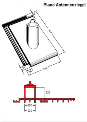 картинка Антенная черепица Piano ангоб серый "Карбон", engobe carbongrau Meyer-Holsen