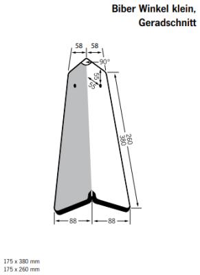 картинка Боковая черепица универсальная малая, прямой срез, Biber ангоб красный "Махагон", engobe Mahagonirot Meyer-Holsen
