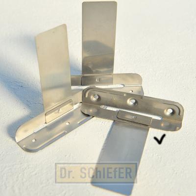 картинка Кляммер подвижный под реечный фальц нерж. Н=85 мм с пуклей