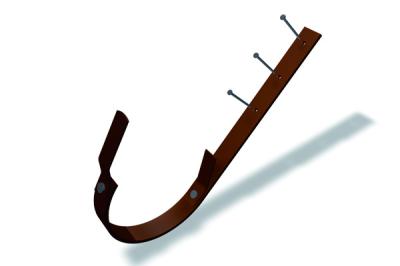 картинка Крюк полукруглого желоба 400/30x7 мм коричневый P.10, braun P.10 Prefa