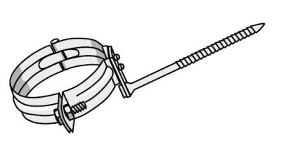 картинка Хомут трубы круглый D100 мм, крепеж 140 мм красно-коричневый RAL 8012, rotbraun RAL 8012 Prefa