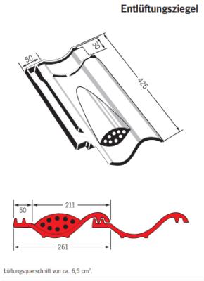 картинка Вентиляционная черепица Vario Hohlfalzziegel кристальный ангоб черный "Базальт", kristall-engobe basaltschwarz Meyer-Holsen