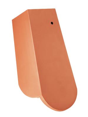 картинка Боковая черепица левая 3/4, Biber-classic Creaton BIBER, Ангоб Nuance натурально-красный с пятнами, Nuance naturrot geflekt (Германия)