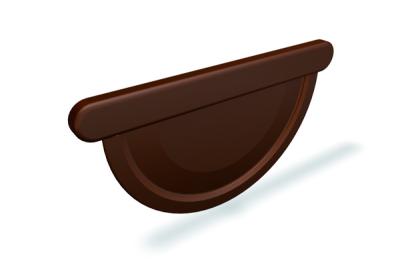 картинка Заглушка полукруглого желоба универсальная 400 мм коричневый P.10, braun P.10 Prefa