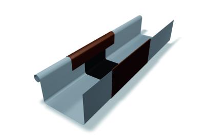 картинка Компенсатор прямоугольного желоба 333 мм с накладкой светло-серый, zinkgrau Prefa