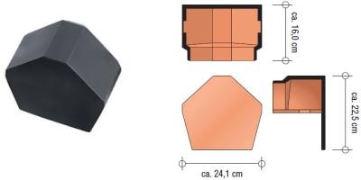 картинка Конечная заглушка конька  V11 титан, titanium Koramic