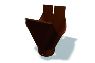 картинка Выход из полукруглого желоба 333/100 мм натуральный алюминий, naturblank Prefa