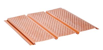 картинка Софит с перфорацией, L=2,4 п.м. темно-коричневый матовый, RAL 8019, PE MATT Rooftop Бархат Aquasystem